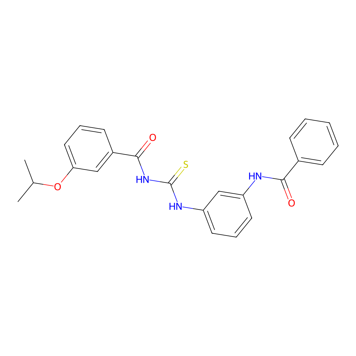 N-[(3-benzamidophenyl)carbamothioyl]-3-propan-2-yloxybenzamide molecular structure, CAS 426216-66-2