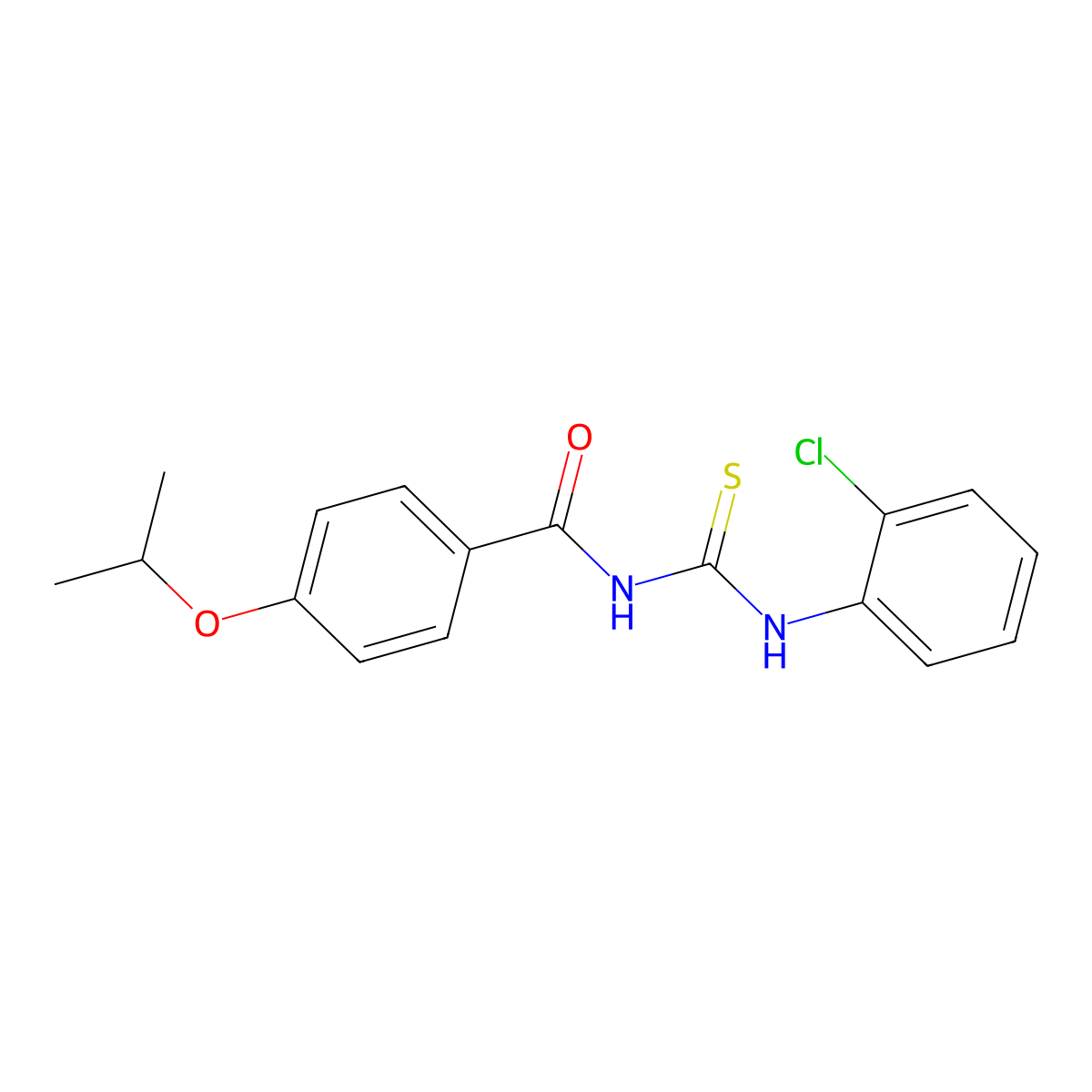 N-(2-chlorophenyl)-N'-(4-isopropoxybenzoyl)thiourea molecular structure, CAS 426216-67-3