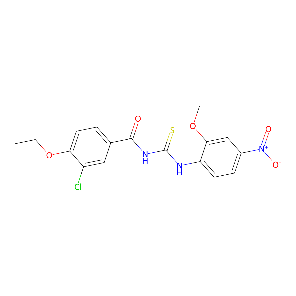 3-chloro-4-ethoxy-N-[(2-methoxy-4-nitrophenyl)carbamothioyl]benzamide molecular structure, CAS 426216-71-9