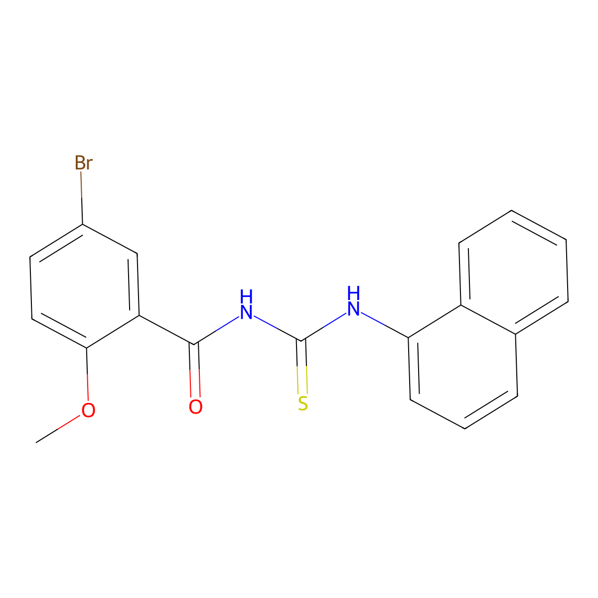 5-bromo-2-methoxy-N-(naphthalen-1-ylcarbamothioyl)benzamide molecular structure, CAS 426216-76-4