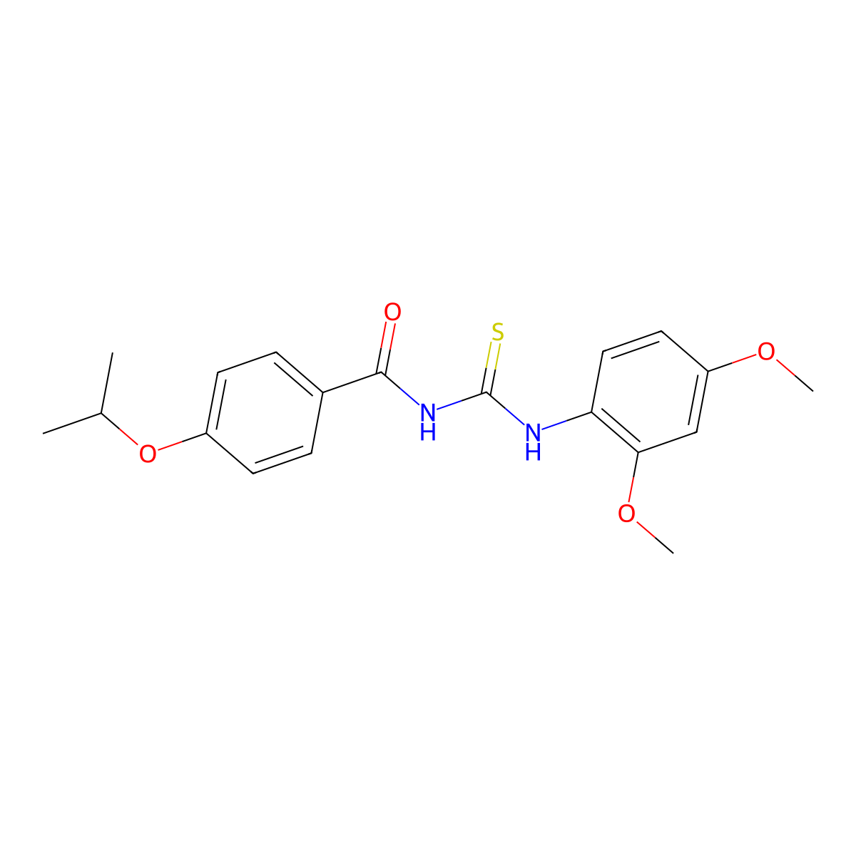 N-[(2,4-dimethoxyphenyl)carbamothioyl]-4-propan-2-yloxybenzamide molecular structure, CAS 426217-00-7