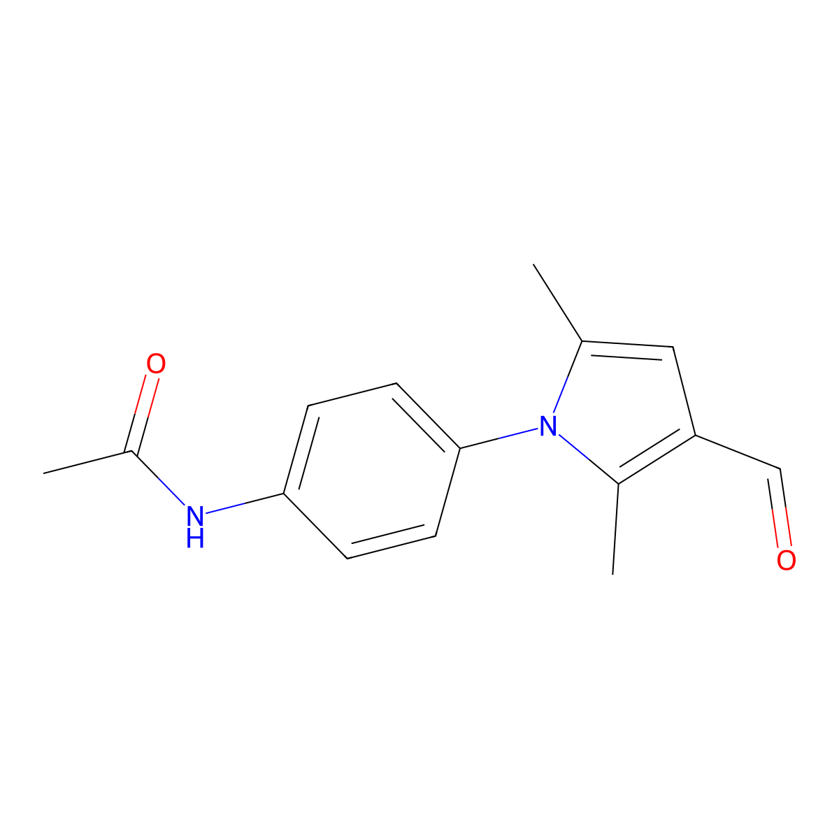 N-[4-(3-formyl-2,5-dimethyl-1H-pyrrol-1-yl)phenyl]acetamide molecular structure, CAS 426217-11-0