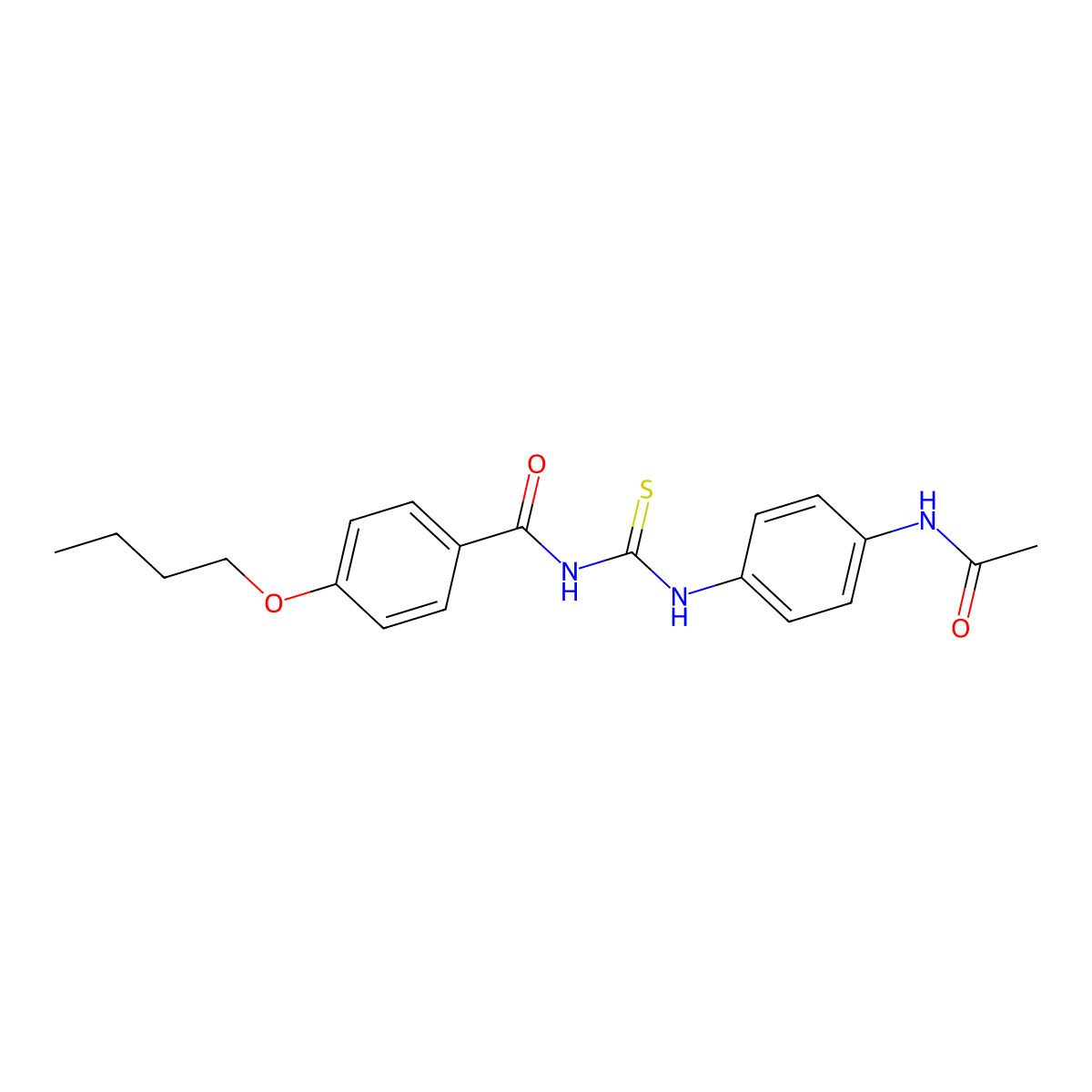 N-[(4-acetamidophenyl)carbamothioyl]-4-butoxybenzamide molecular structure, CAS 426217-22-3