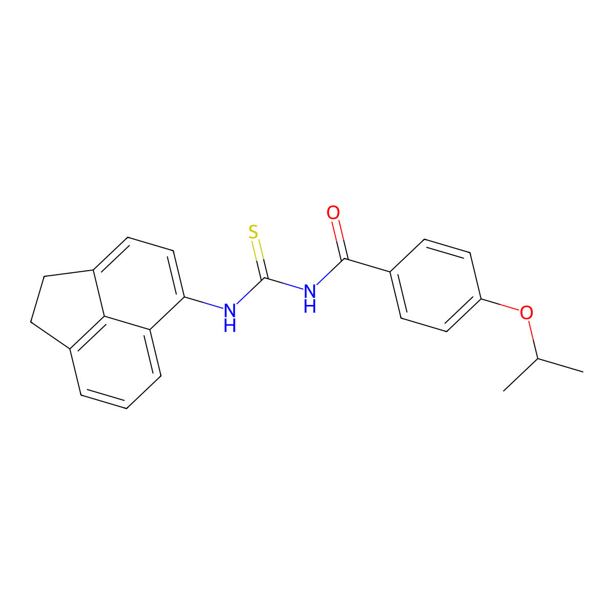 N-(1,2-dihydroacenaphthylen-5-ylcarbamothioyl)-4-propan-2-yloxybenzamide molecular structure, CAS 426217-28-9