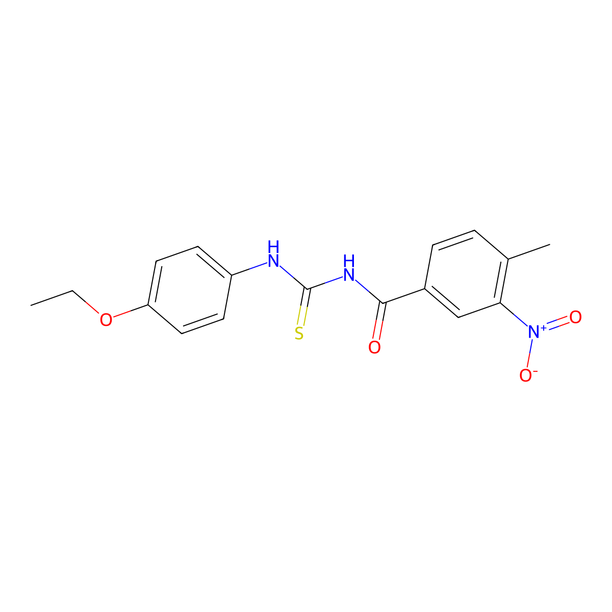 N-[(4-ethoxyphenyl)carbamothioyl]-4-methyl-3-nitrobenzamide molecular structure, CAS 426217-30-3