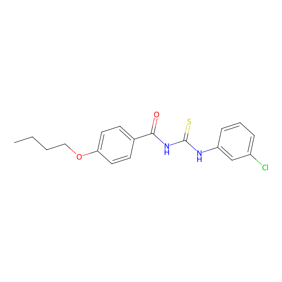 4-butoxy-N-[(3-chlorophenyl)carbamothioyl]benzamide molecular structure, CAS 426217-40-5