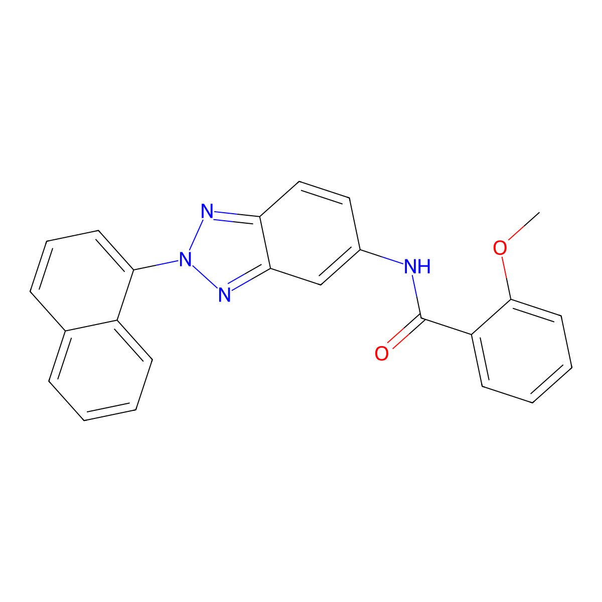 2-methoxy-N-(2-naphthalen-1-ylbenzotriazol-5-yl)benzamide molecular structure, CAS 426217-45-0