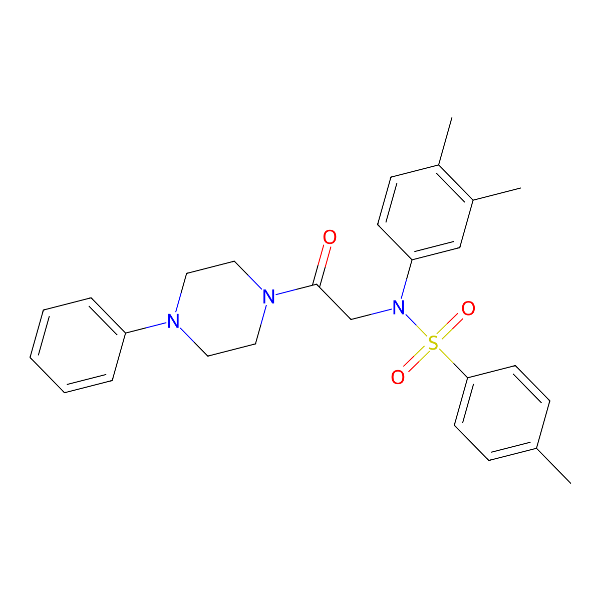 N-(3,4-dimethylphenyl)-4-methyl-N-[2-oxo-2-(4-phenylpiperazin-1-yl)ethyl]benzenesulfonamide molecular structure, CAS 426217-63-2