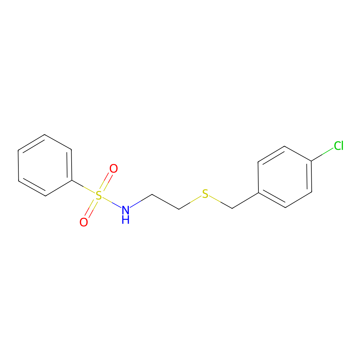 N-[2-[(4-chlorophenyl)methylsulfanyl]ethyl]benzenesulfonamide molecular structure, CAS 426217-67-6
