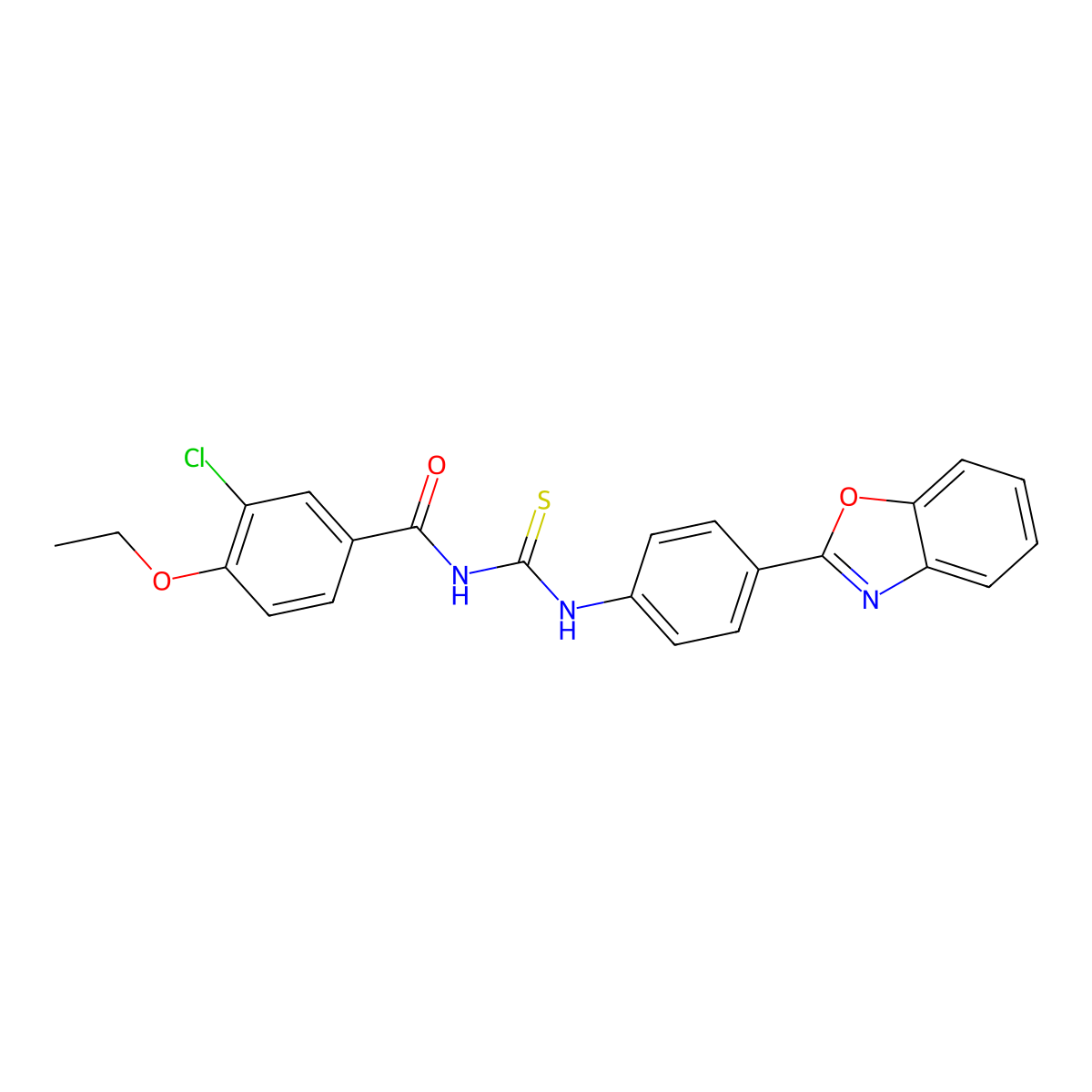N-[[4-(1,3-benzoxazol-2-yl)phenyl]carbamothioyl]-3-chloro-4-ethoxybenzamide molecular structure, CAS 426217-70-1