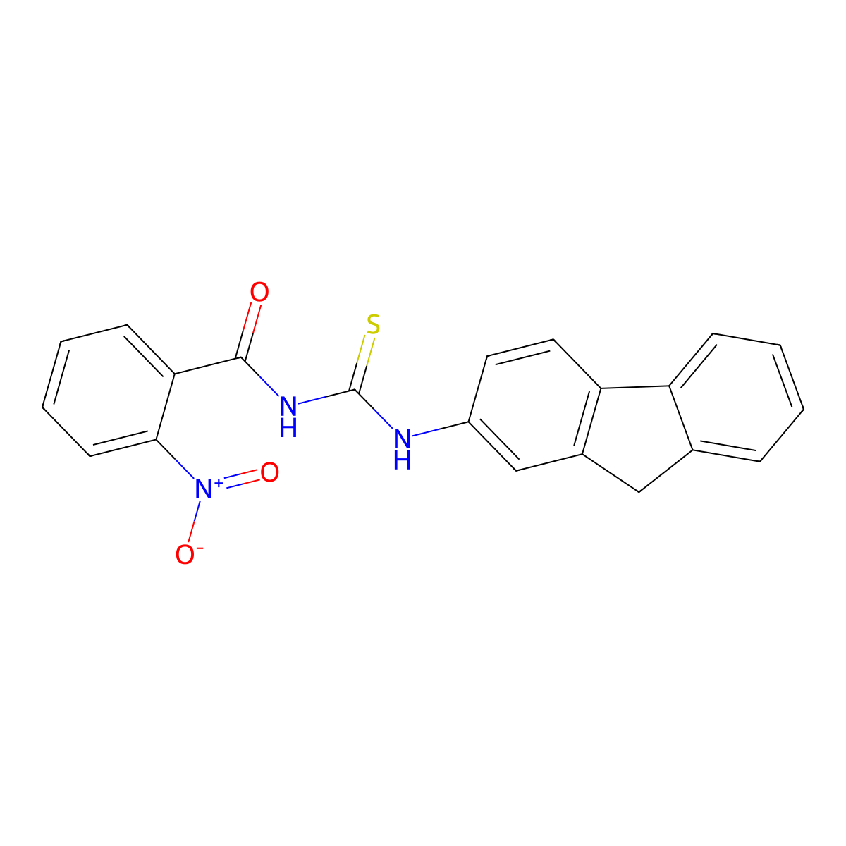 N-(9H-fluoren-2-ylcarbamothioyl)-2-nitrobenzamide molecular structure, CAS 426217-77-8