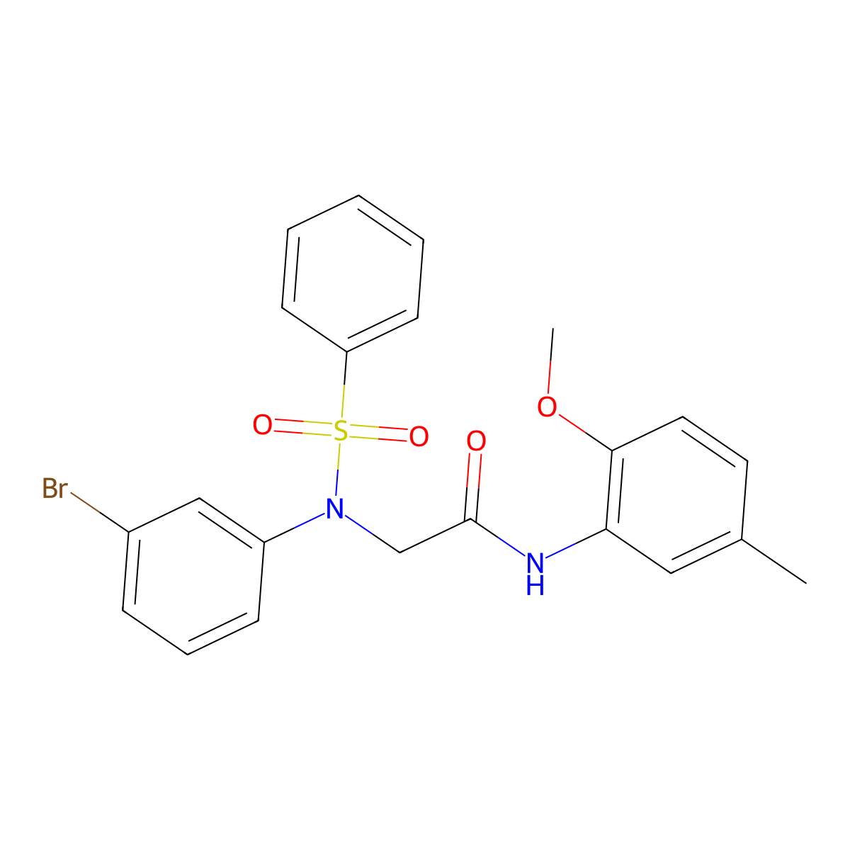 2-[N-(benzenesulfonyl)-3-bromoanilino]-N-(2-methoxy-5-methylphenyl)acetamide molecular structure, CAS 426217-83-6