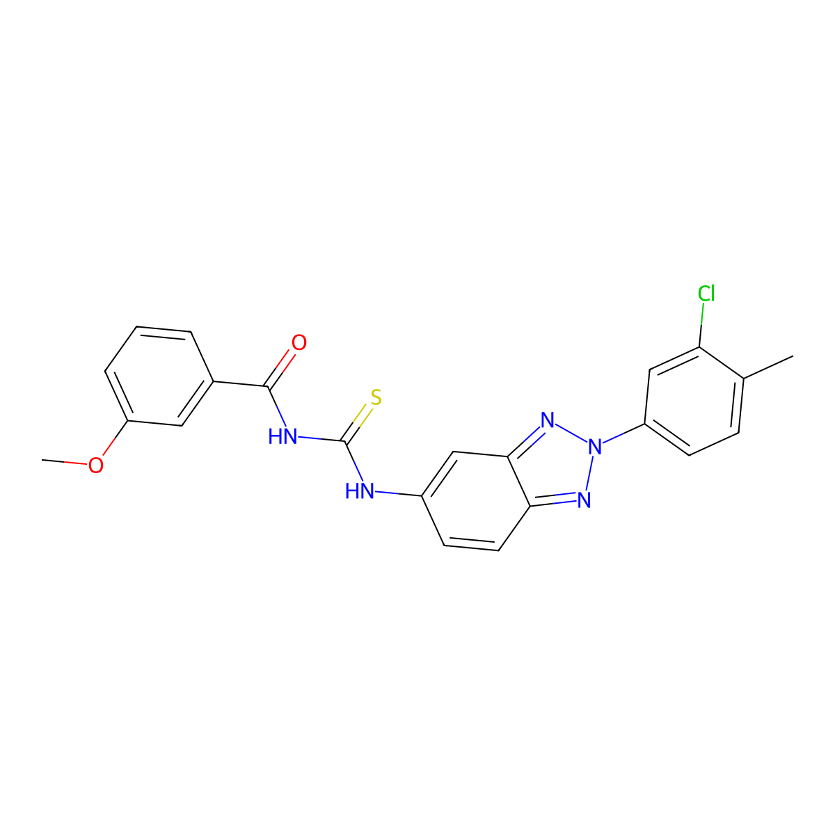 N-[[2-(3-chloro-4-methylphenyl)benzotriazol-5-yl]carbamothioyl]-3-methoxybenzamide molecular structure, CAS 426217-89-2