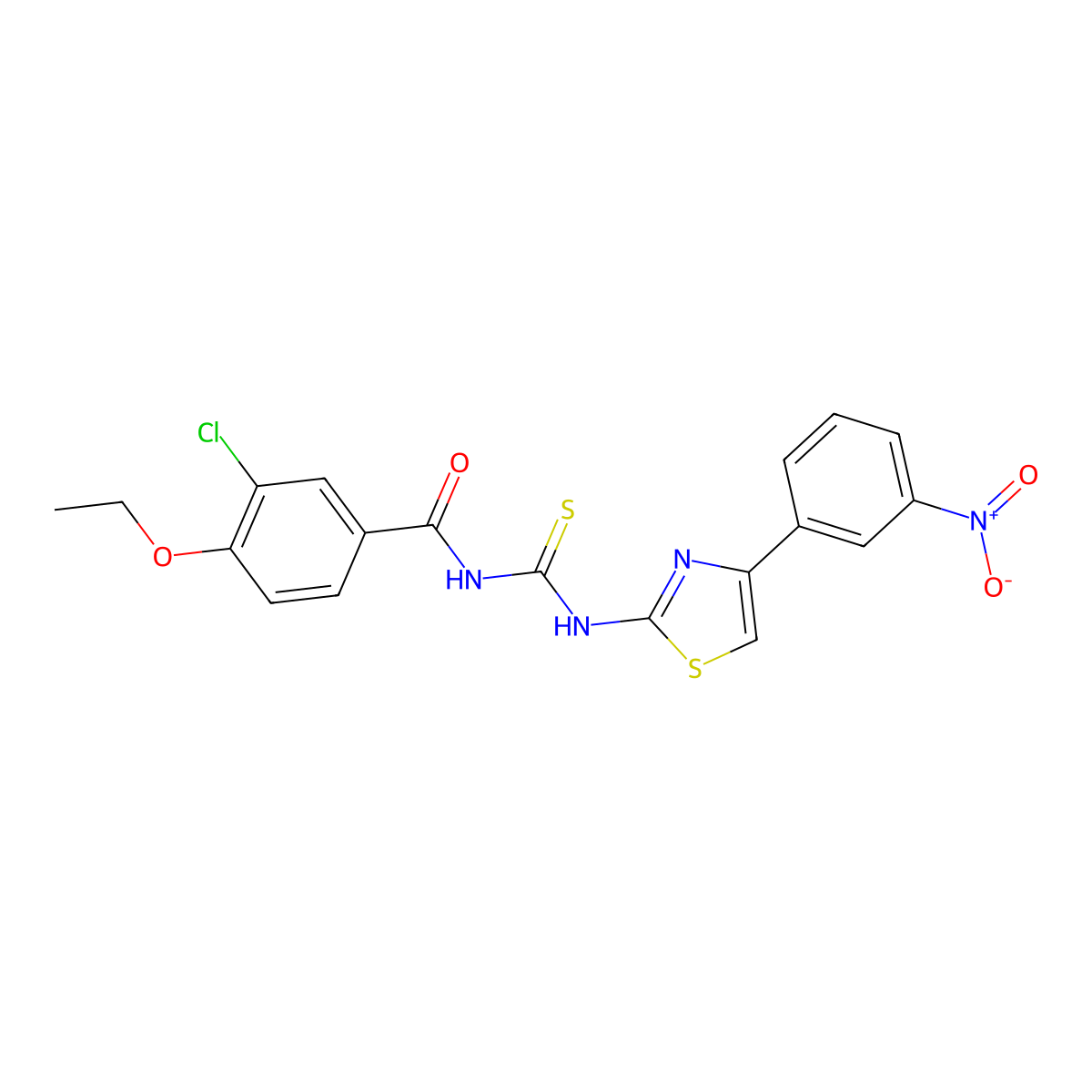 3-chloro-4-ethoxy-N-[[4-(3-nitrophenyl)-1,3-thiazol-2-yl]carbamothioyl]benzamide molecular structure, CAS 426217-92-7