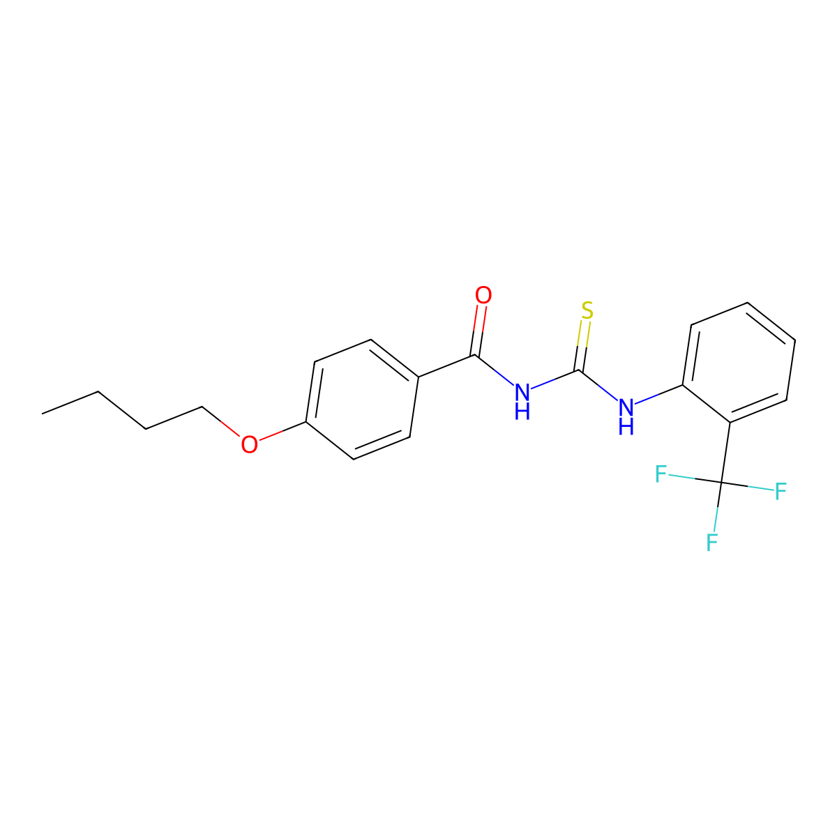 4-butoxy-N-[[2-(trifluoromethyl)phenyl]carbamothioyl]benzamide molecular structure, CAS 426220-05-5