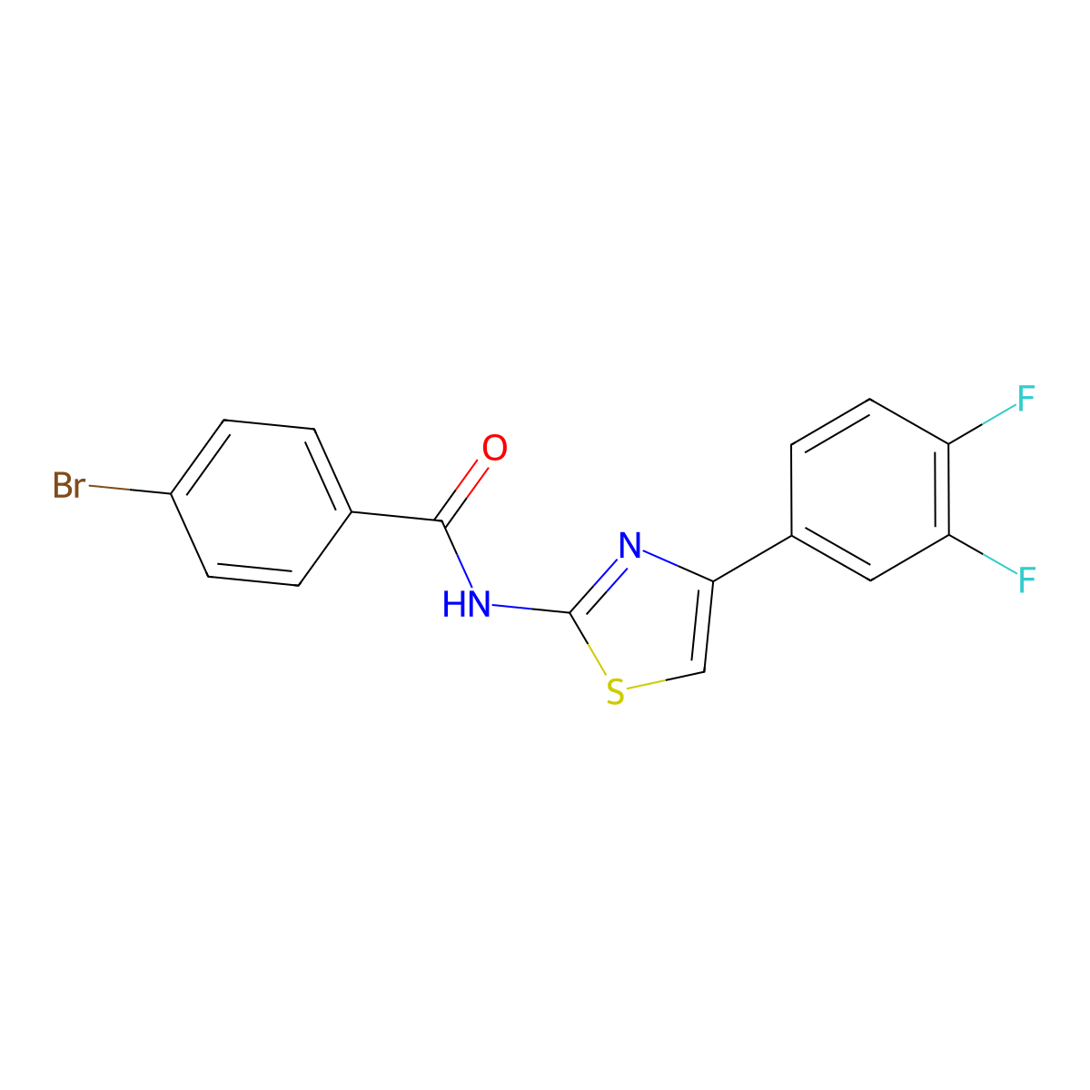 4-bromo-N-[4-(3,4-difluorophenyl)-1,3-thiazol-2-yl]benzamide molecular structure, CAS 426220-10-2