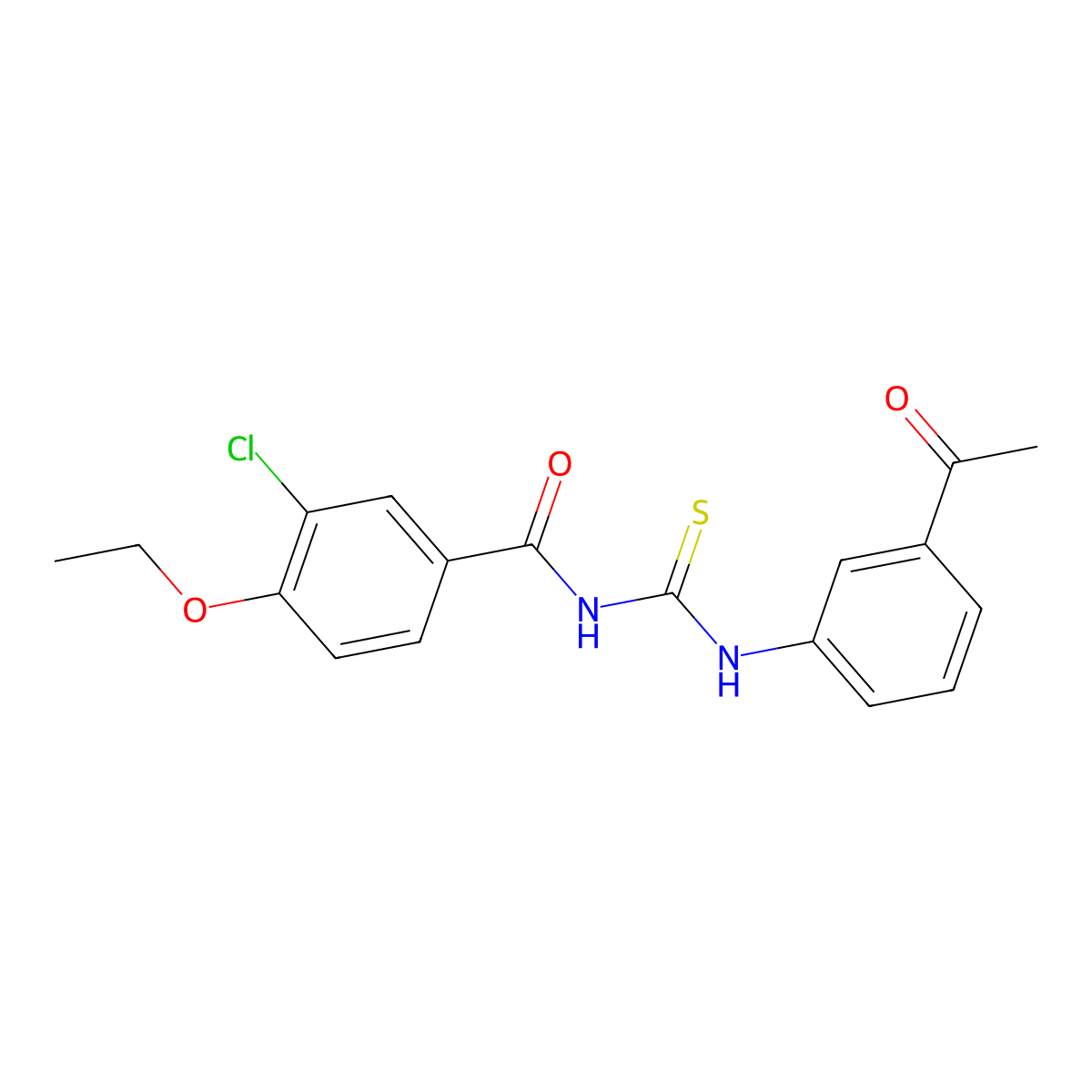 N-[(3-acetylphenyl)carbamothioyl]-3-chloro-4-ethoxybenzamide molecular structure, CAS 426220-11-3