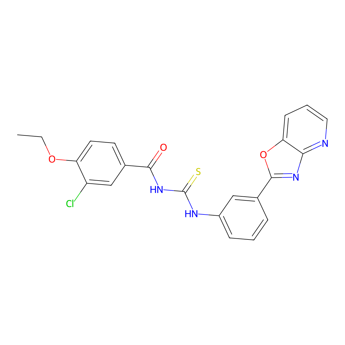 3-chloro-4-ethoxy-N-[[3-([1,3]oxazolo[4,5-b]pyridin-2-yl)phenyl]carbamothioyl]benzamide molecular structure, CAS 426220-15-7