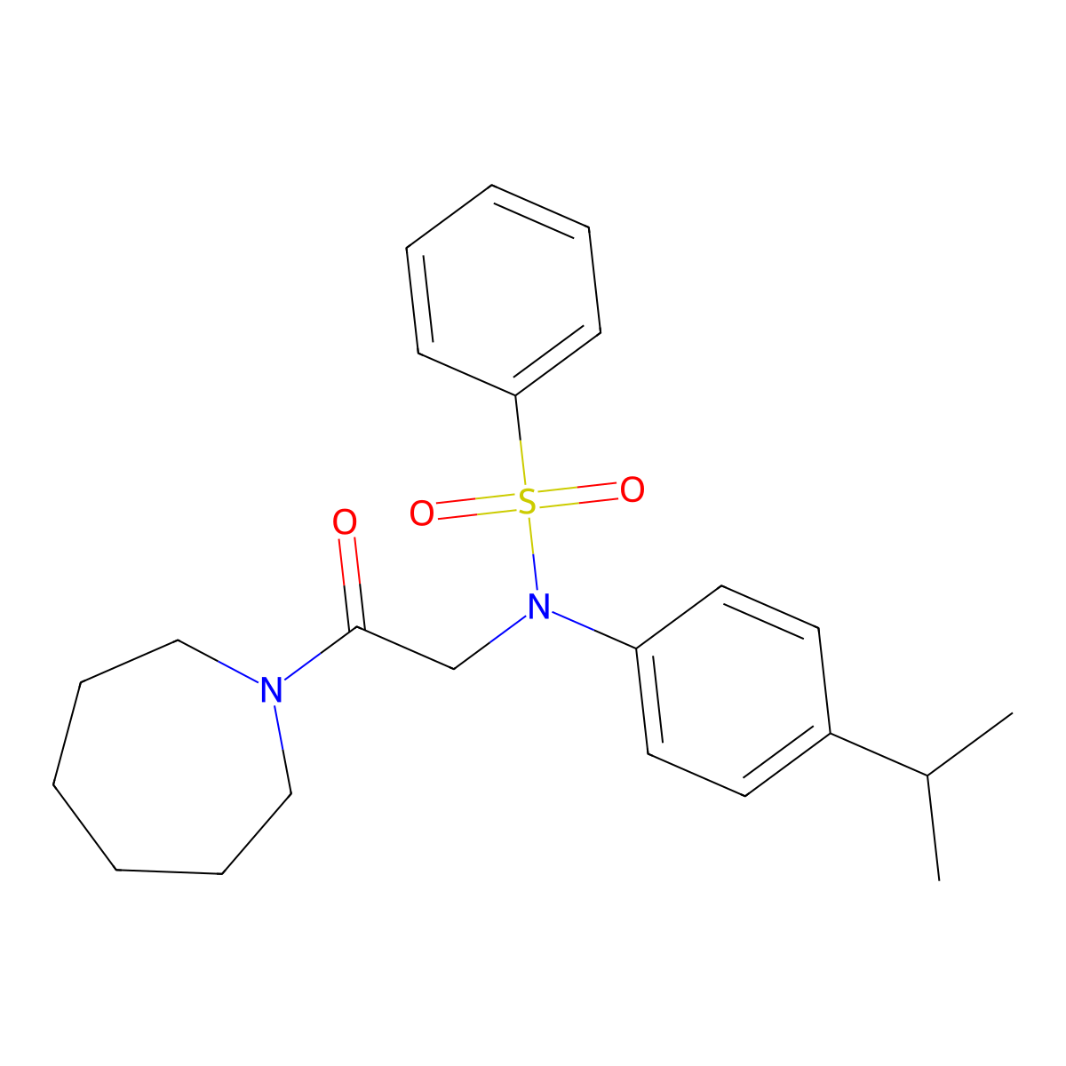 N-[2-(azepan-1-yl)-2-oxoethyl]-N-(4-propan-2-ylphenyl)benzenesulfonamide molecular structure, CAS 426220-22-6