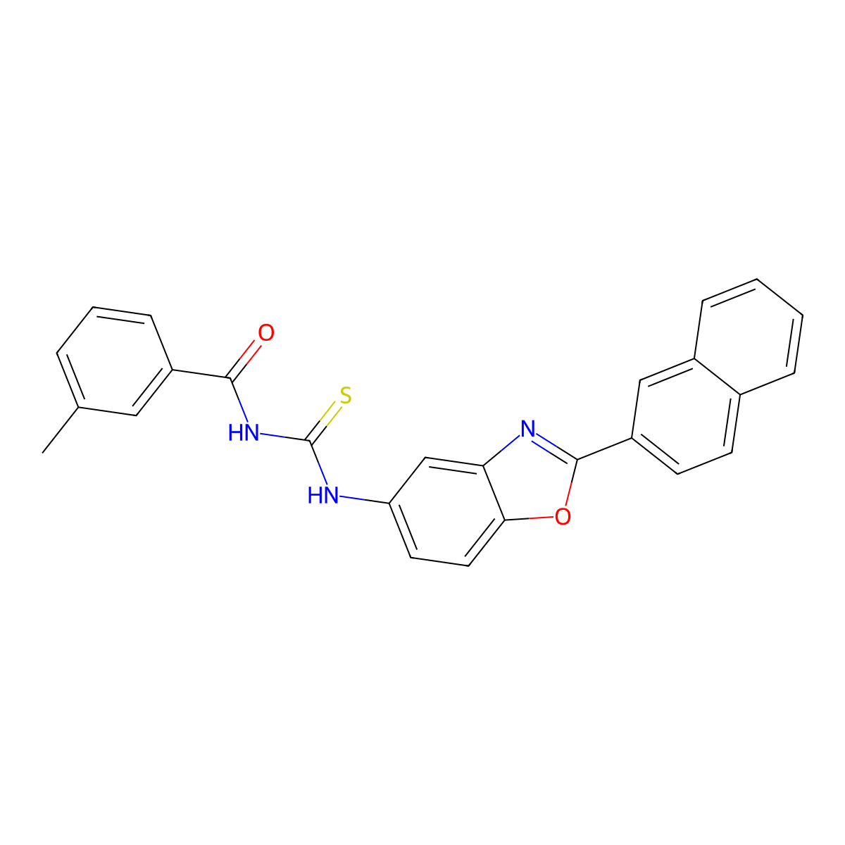 3-methyl-N-[(2-naphthalen-2-yl-1,3-benzoxazol-5-yl)carbamothioyl]benzamide molecular structure, CAS 426220-32-8