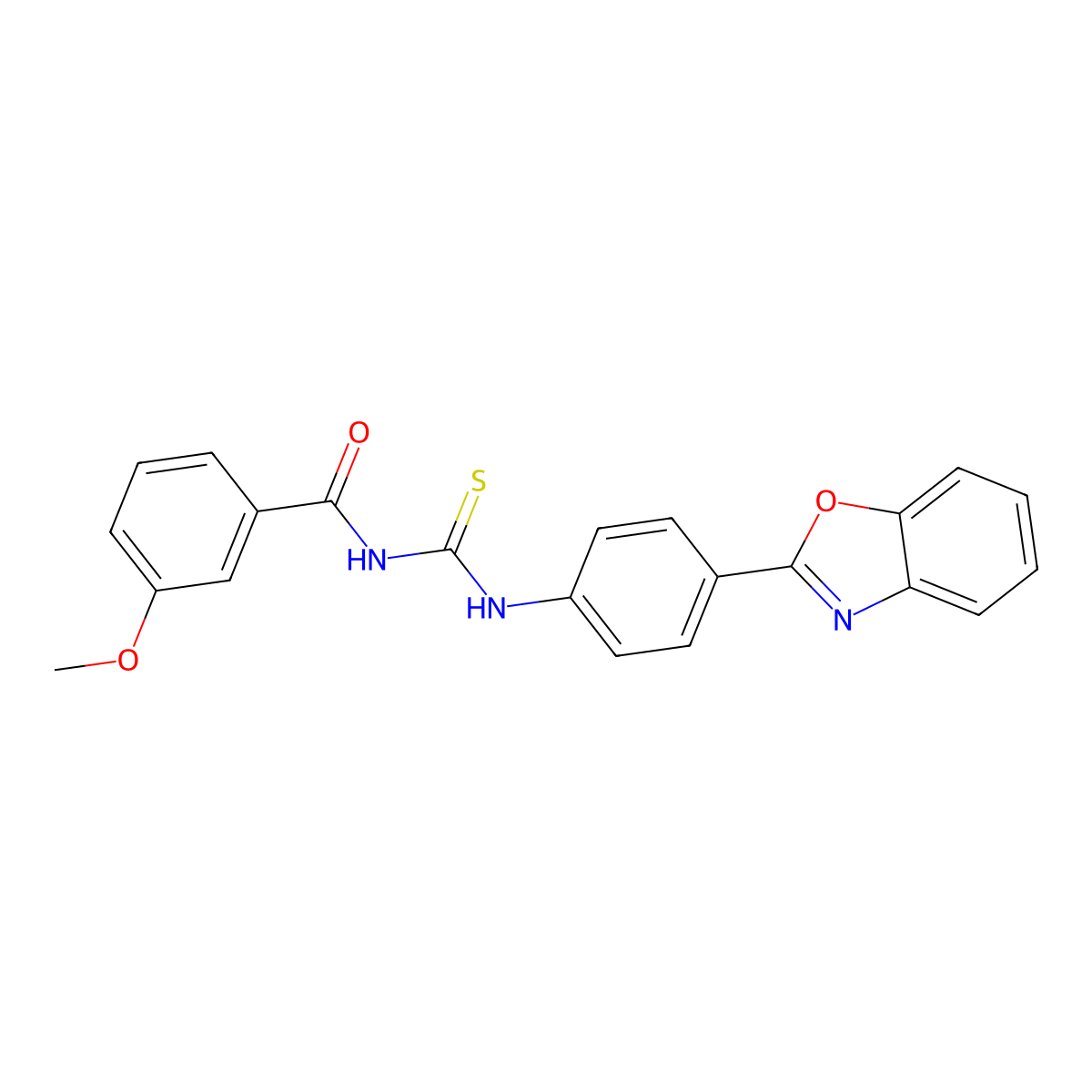 N-[[4-(1,3-benzoxazol-2-yl)phenyl]carbamothioyl]-3-methoxybenzamide molecular structure, CAS 426220-33-9