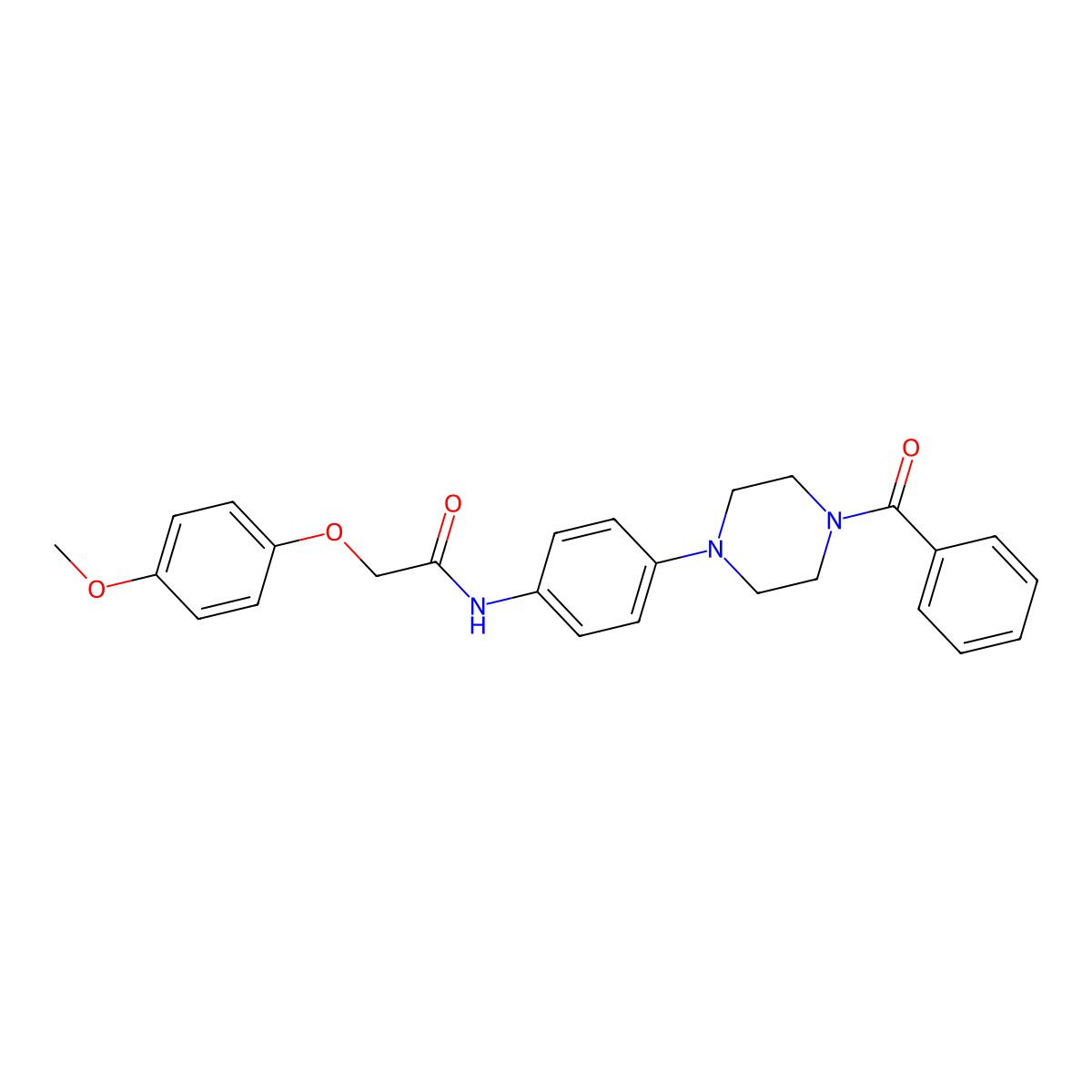 N-[4-(4-benzoylpiperazin-1-yl)phenyl]-2-(4-methoxyphenoxy)acetamide molecular structure, CAS 426220-40-8