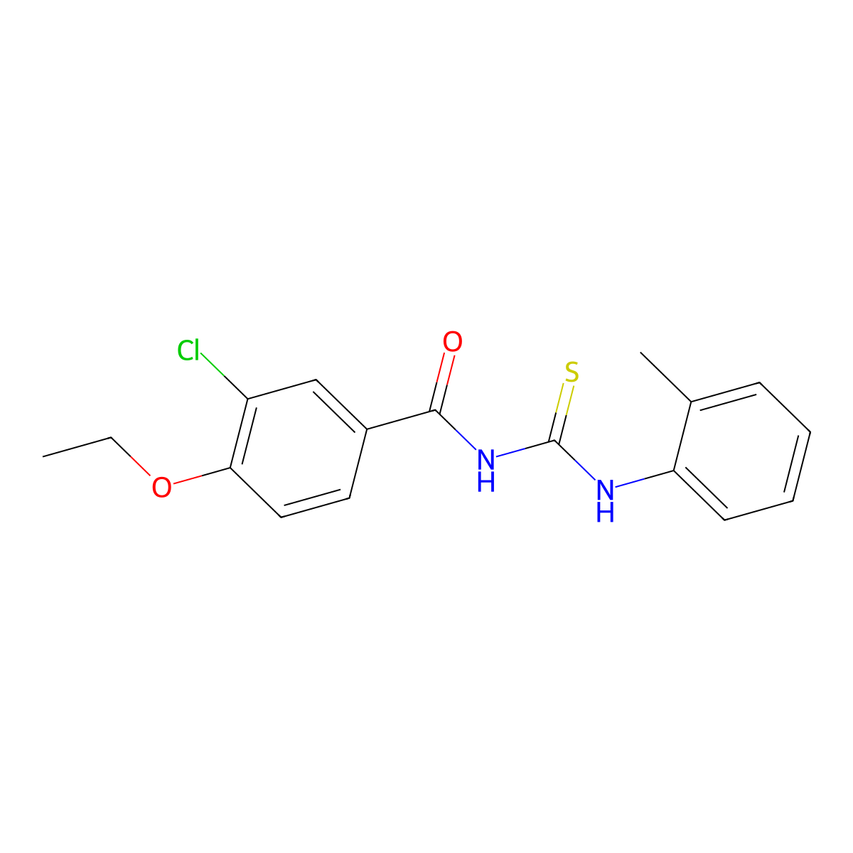 3-chloro-4-ethoxy-N-[(2-methylphenyl)carbamothioyl]benzamide molecular structure, CAS 426220-56-6