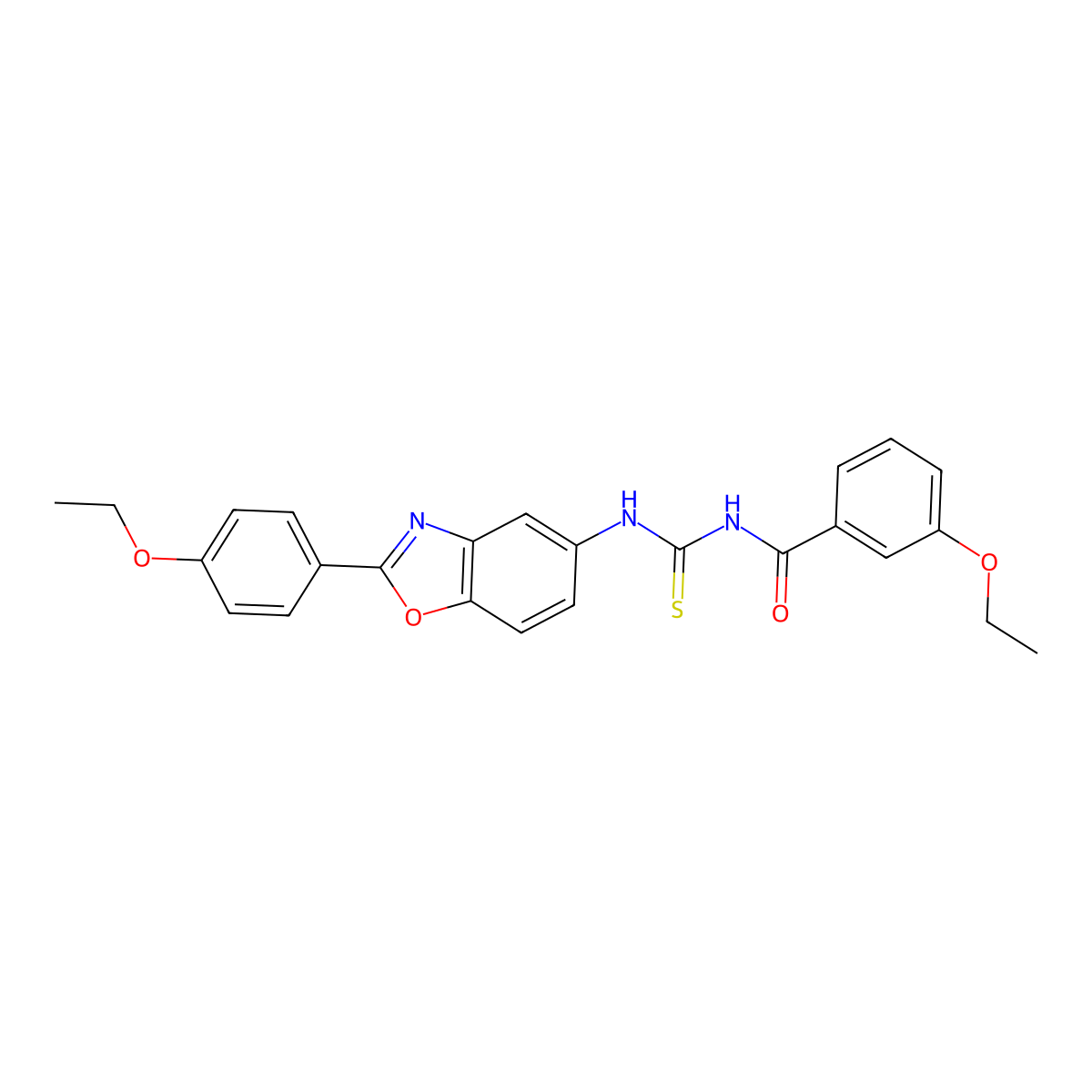 3-ethoxy-N-[[2-(4-ethoxyphenyl)-1,3-benzoxazol-5-yl]carbamothioyl]benzamide molecular structure, CAS 426220-59-9