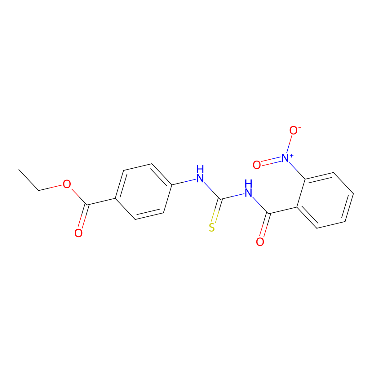 Ethyl 4-[(2-nitrobenzoyl)carbamothioylamino]benzoate molecular structure, CAS 426220-66-8