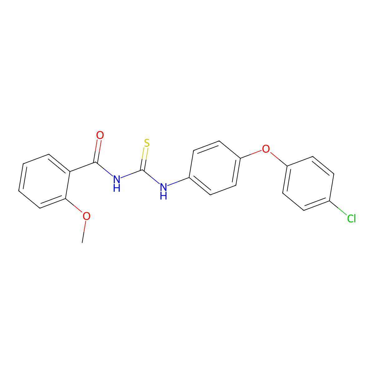 N-[[4-(4-chlorophenoxy)phenyl]carbamothioyl]-2-methoxybenzamide molecular structure, CAS 426220-73-7