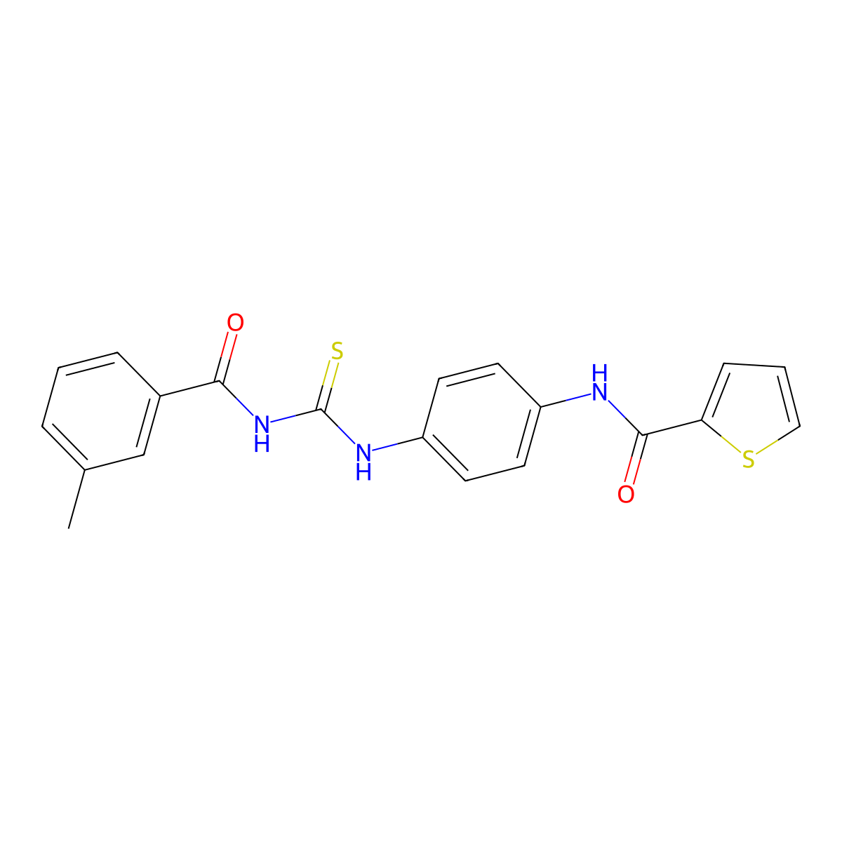 N-[4-[(3-methylbenzoyl)carbamothioylamino]phenyl]thiophene-2-carboxamide molecular structure, CAS 426220-74-8