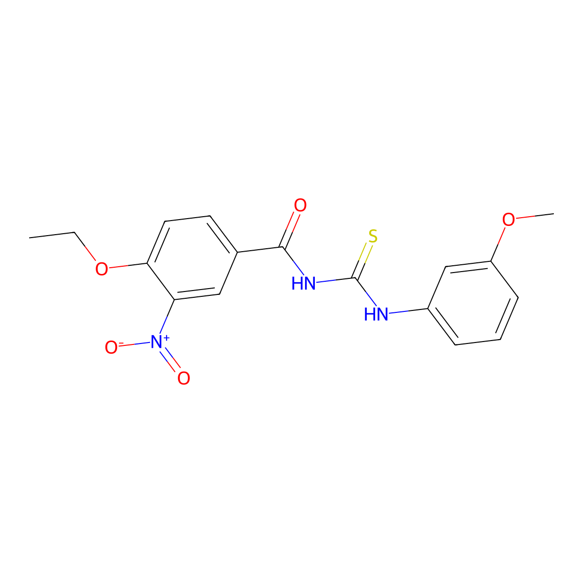 4-ethoxy-N-[(3-methoxyphenyl)carbamothioyl]-3-nitrobenzamide molecular structure, CAS 426220-82-8