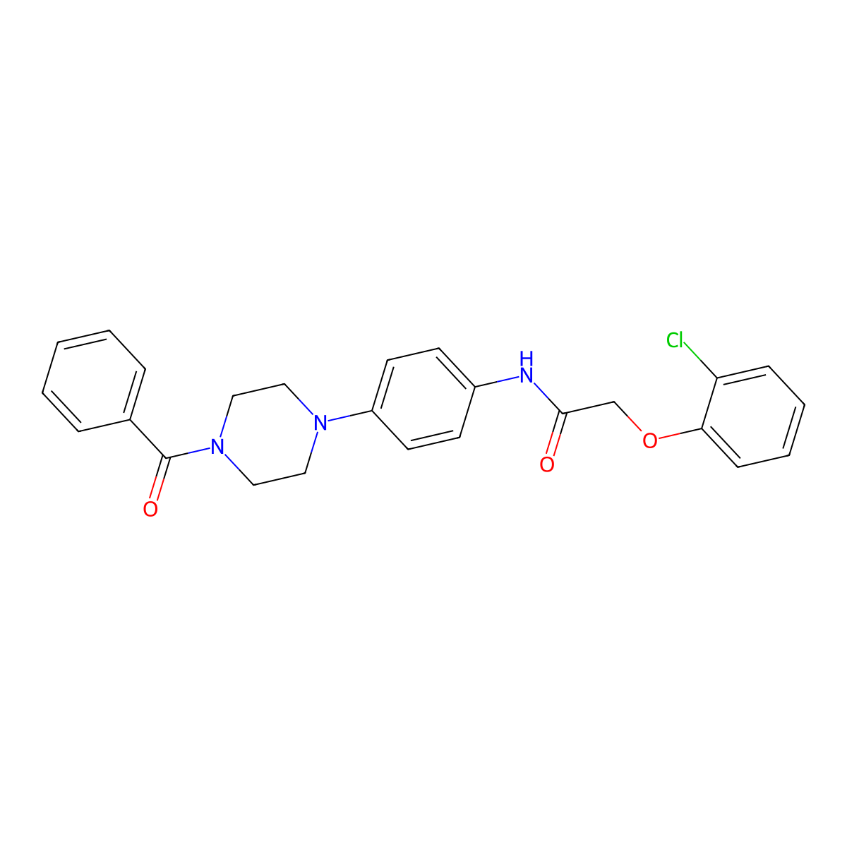 N-[4-(4-benzoylpiperazin-1-yl)phenyl]-2-(2-chlorophenoxy)acetamide molecular structure, CAS 426220-87-3