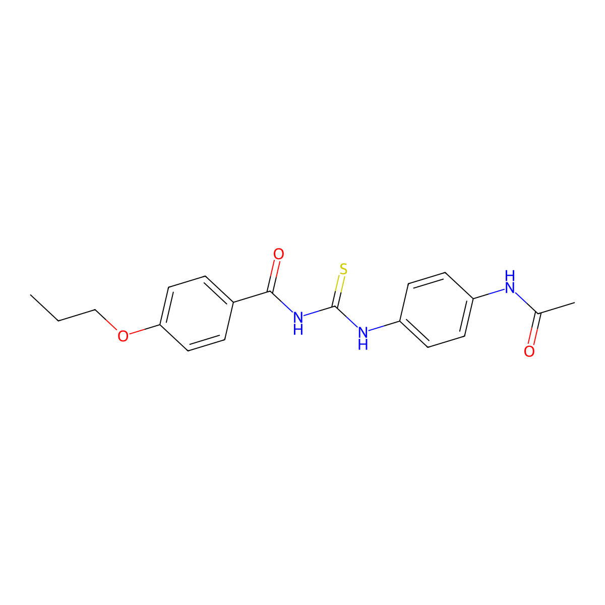 N-[(4-acetamidophenyl)carbamothioyl]-4-propoxybenzamide molecular structure, CAS 426220-96-4