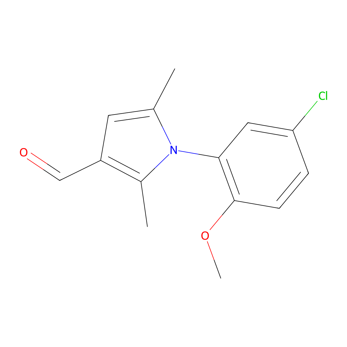 1-(5-chloro-2-methoxyphenyl)-2,5-dimethyl-1H-pyrrole-3-carbaldehyde molecular structure, CAS 426221-04-7