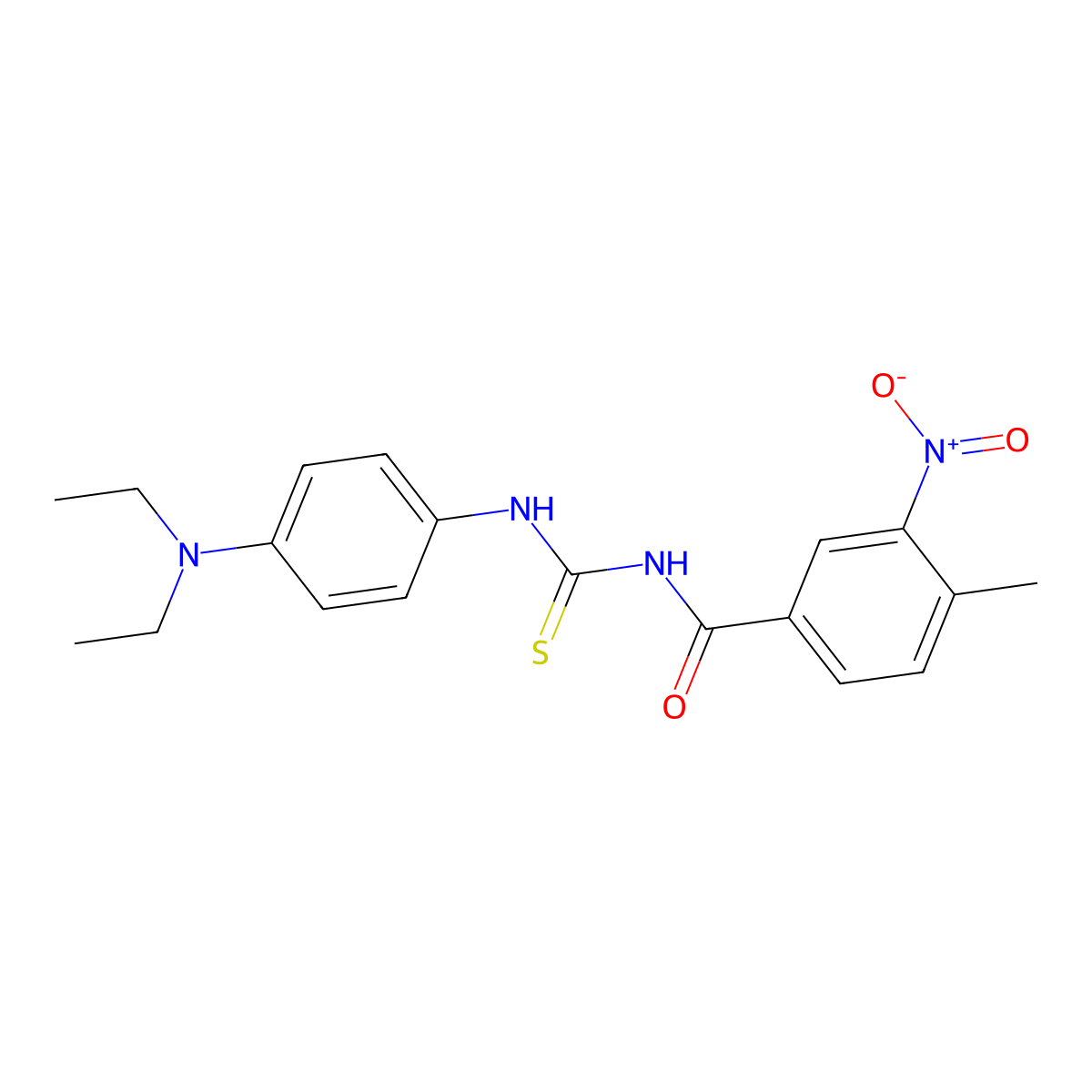 N-{[4-(diethylamino)phenyl]carbamothioyl}-4-methyl-3-nitrobenzamide molecular structure, CAS 426221-05-8