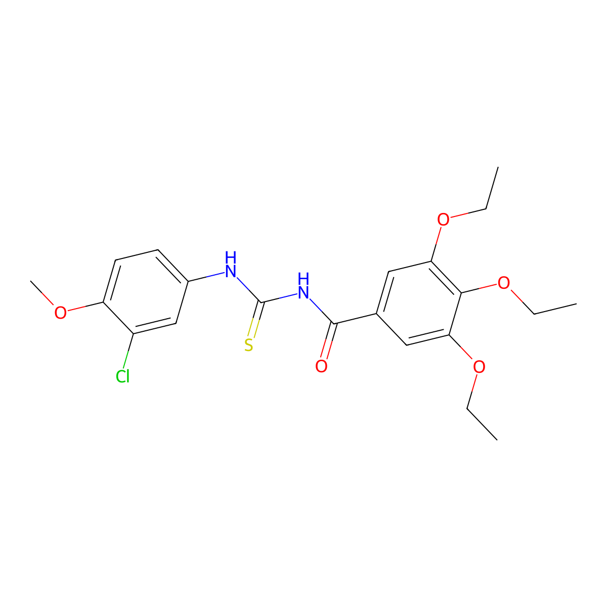 N-[(3-chloro-4-methoxyphenyl)carbamothioyl]-3,4,5-triethoxybenzamide molecular structure, CAS 426221-09-2