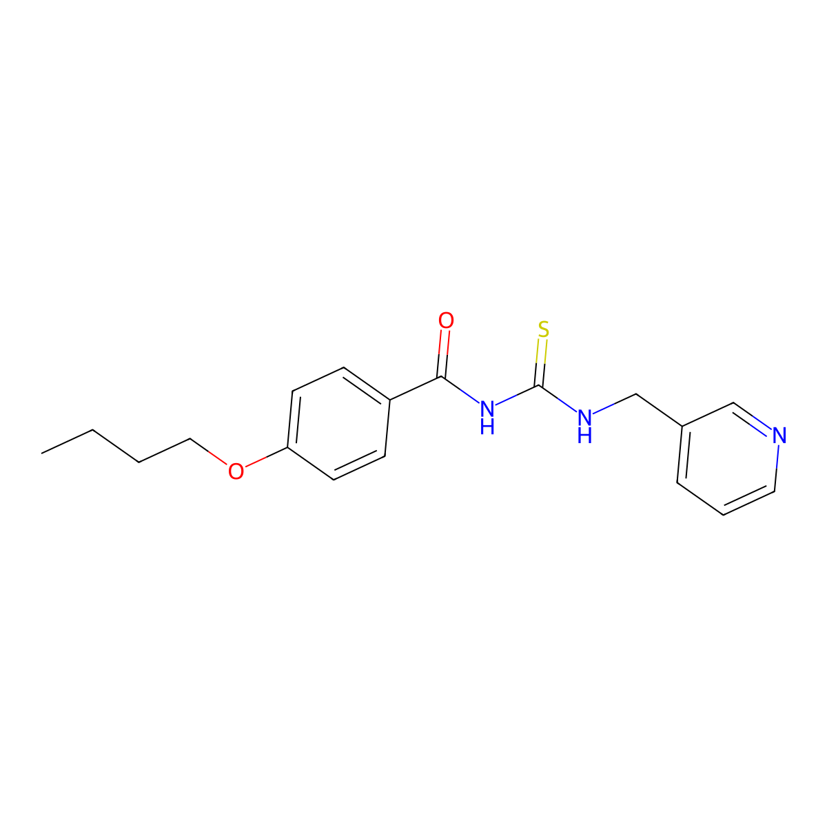 4-butoxy-N-(pyridin-3-ylmethylcarbamothioyl)benzamide molecular structure, CAS 426221-26-3
