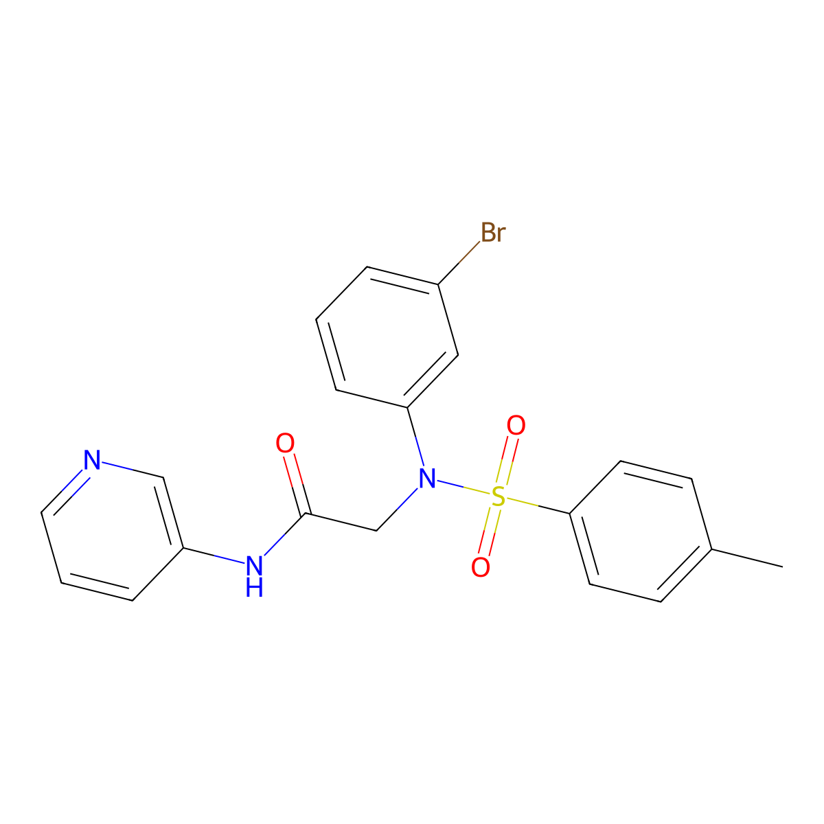 2-(3-bromo-N-(4-methylphenyl)sulfonylanilino)-N-pyridin-3-ylacetamide molecular structure, CAS 426221-31-0