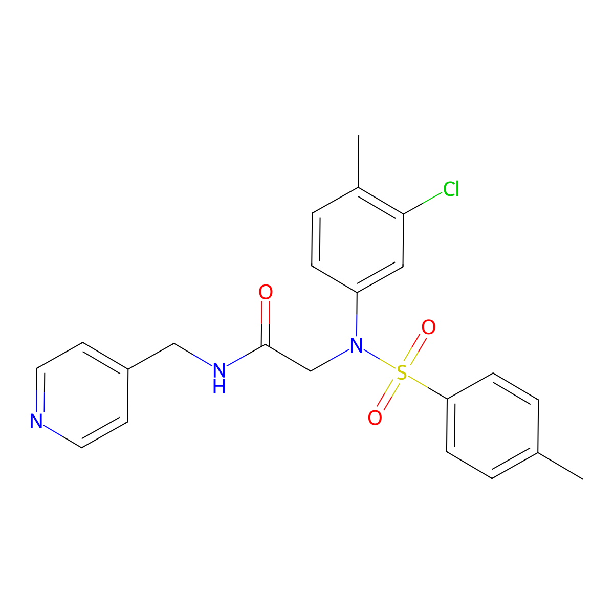 2-(3-chloro-4-methyl-N-(4-methylphenyl)sulfonylanilino)-N-(pyridin-4-ylmethyl)acetamide molecular structure, CAS 426221-39-8