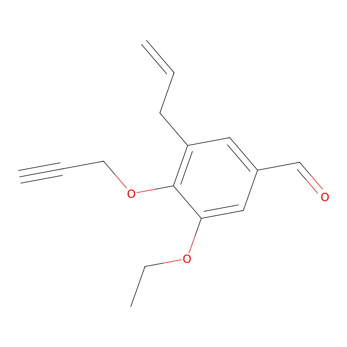 3-Allyl-5-ethoxy-4-(2-propyn-1-yloxy)benzaldehyde molecular structure, CAS 426221-47-8