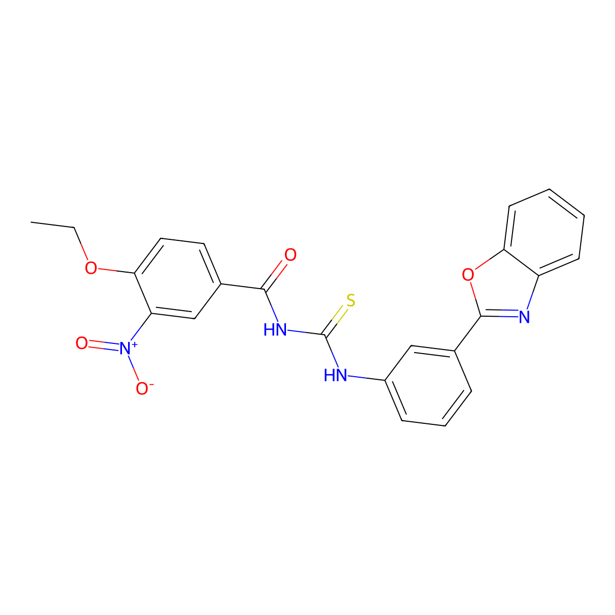 N-[[3-(1,3-benzoxazol-2-yl)phenyl]carbamothioyl]-4-ethoxy-3-nitrobenzamide molecular structure, CAS 426221-49-0