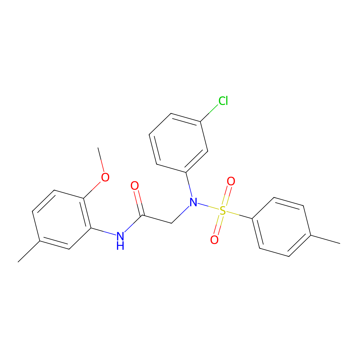 2-(3-chloro-N-(4-methylphenyl)sulfonylanilino)-N-(2-methoxy-5-methylphenyl)acetamide molecular structure, CAS 426221-61-6