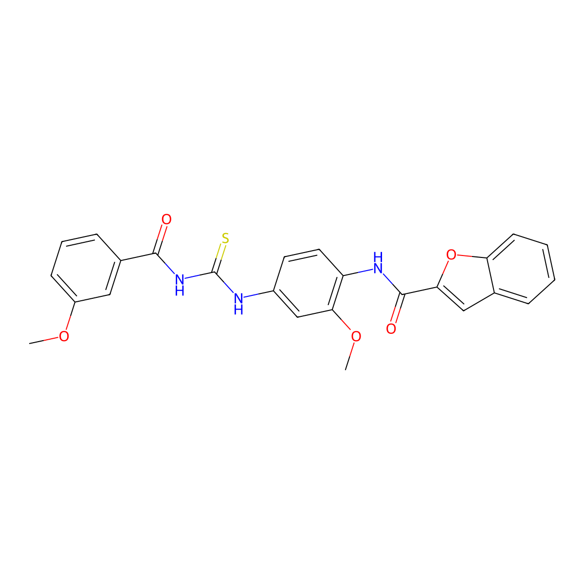 N-[2-methoxy-4-[(3-methoxybenzoyl)carbamothioylamino]phenyl]-1-benzofuran-2-carboxamide molecular structure, CAS 426221-71-8