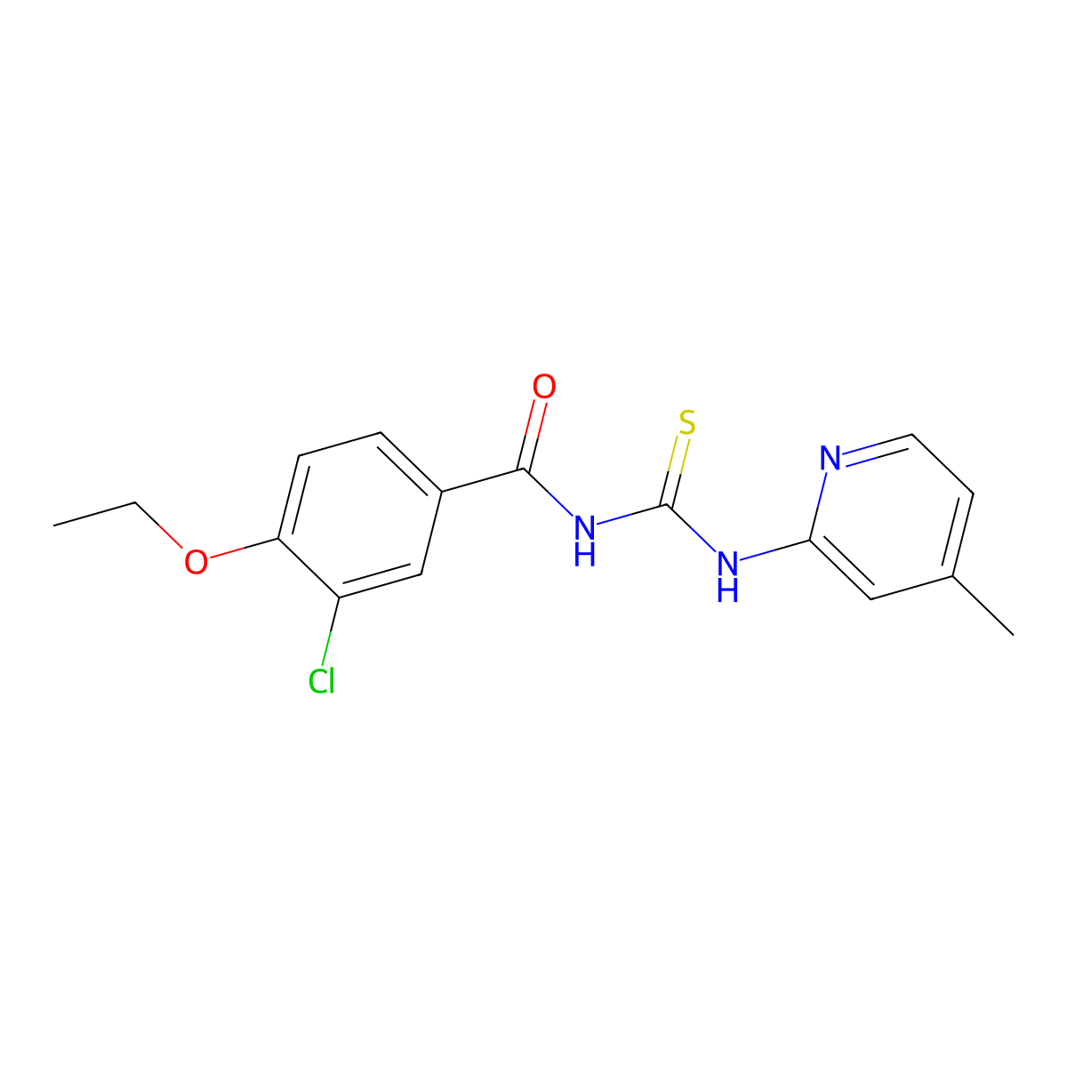 3-chloro-4-ethoxy-N-[(4-methylpyridin-2-yl)carbamothioyl]benzamide molecular structure, CAS 426221-77-4