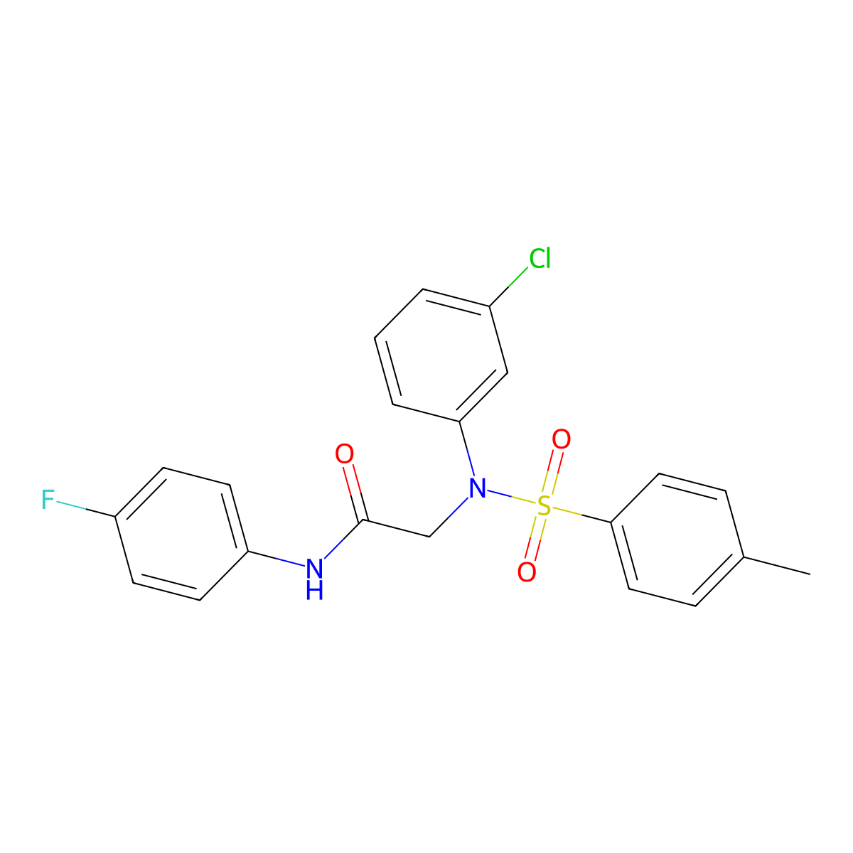 2-(3-chloro-N-(4-methylphenyl)sulfonylanilino)-N-(4-fluorophenyl)acetamide molecular structure, CAS 426221-85-4