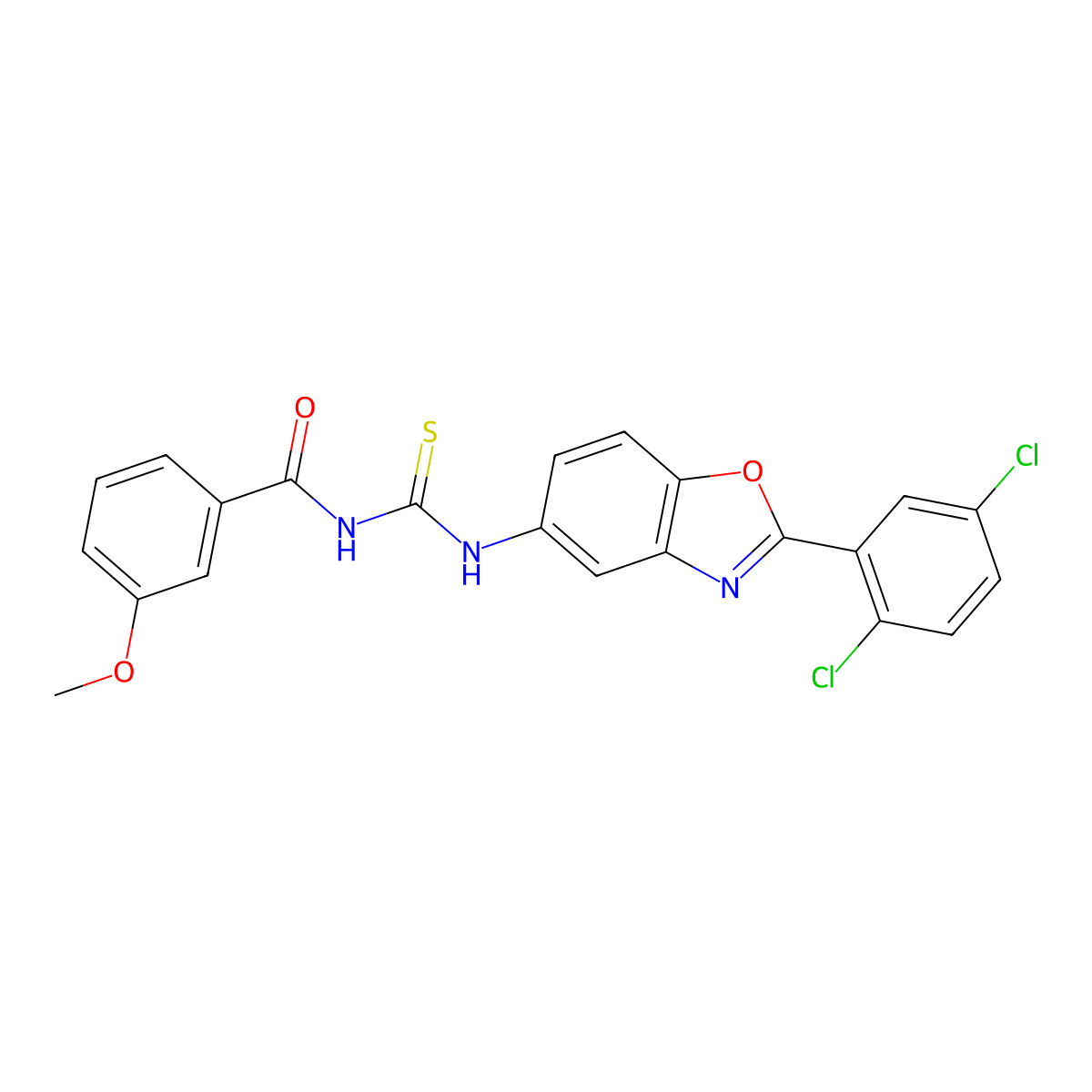 N-[[2-(2,5-dichlorophenyl)-1,3-benzoxazol-5-yl]carbamothioyl]-3-methoxybenzamide molecular structure, CAS 426221-88-7