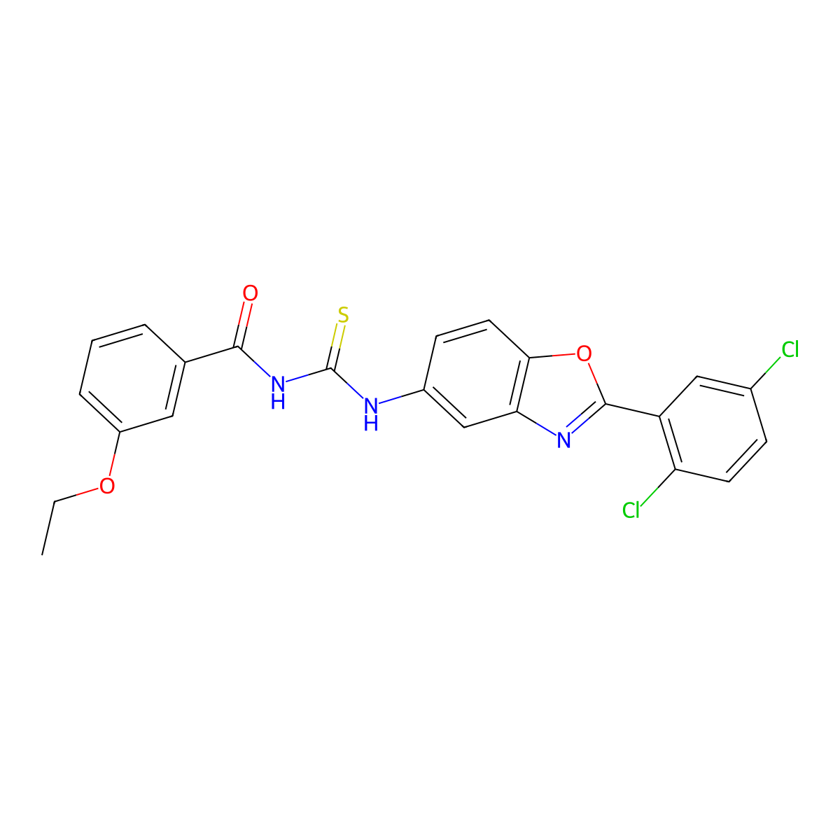 N-[[2-(2,5-dichlorophenyl)-1,3-benzoxazol-5-yl]carbamothioyl]-3-ethoxybenzamide molecular structure, CAS 426222-16-4
