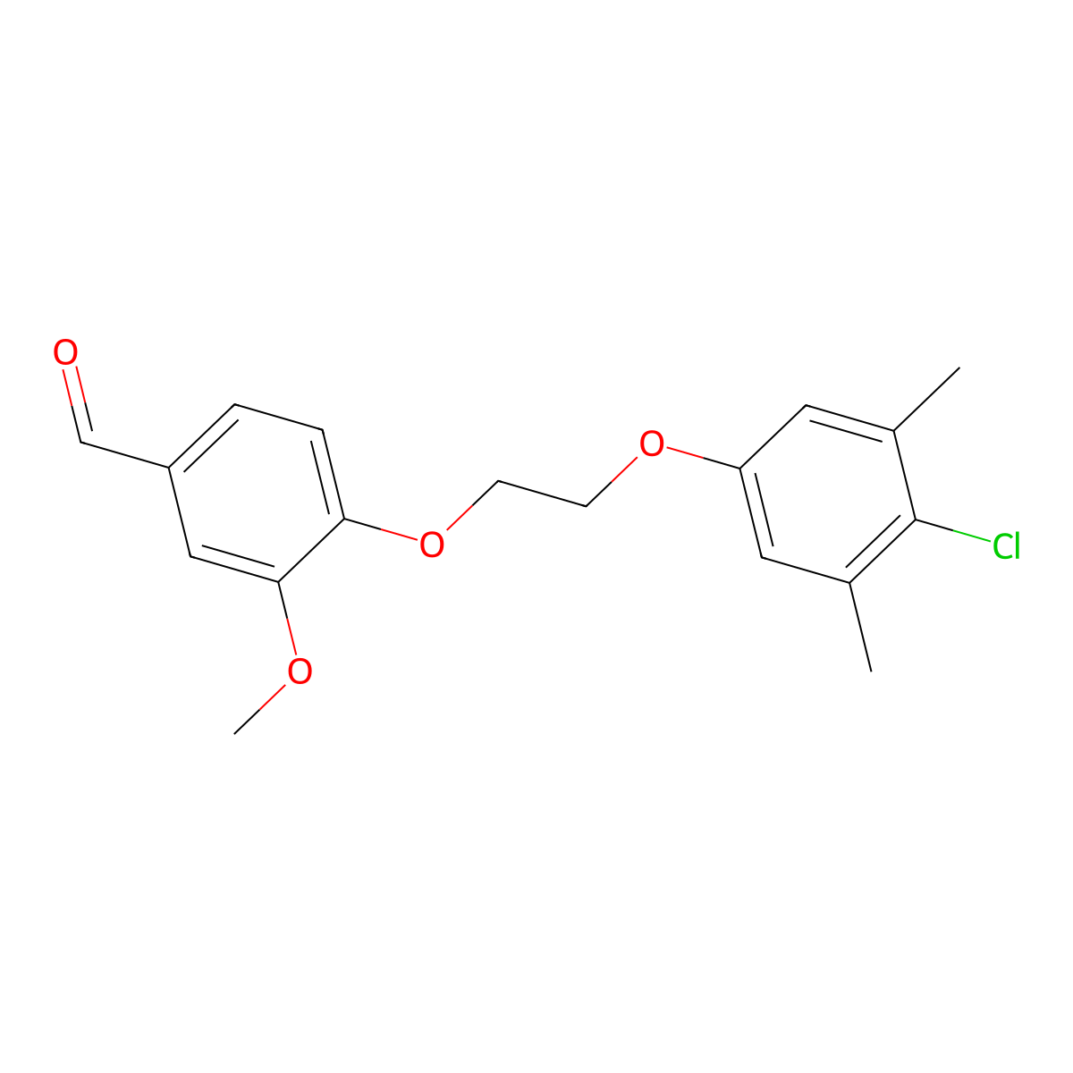 4-[2-(4-Chloro-3,5-dimethylphenoxy)ethoxy]-3-methoxybenzaldehyde molecular structure, CAS 426222-22-2