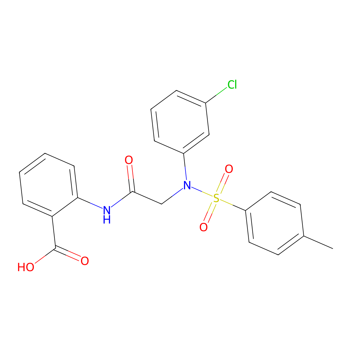 2-[[2-[3-chloro-N-(p-tolylsulfonyl)anilino]acetyl]amino]benzoic acid molecular structure, CAS 426222-52-8